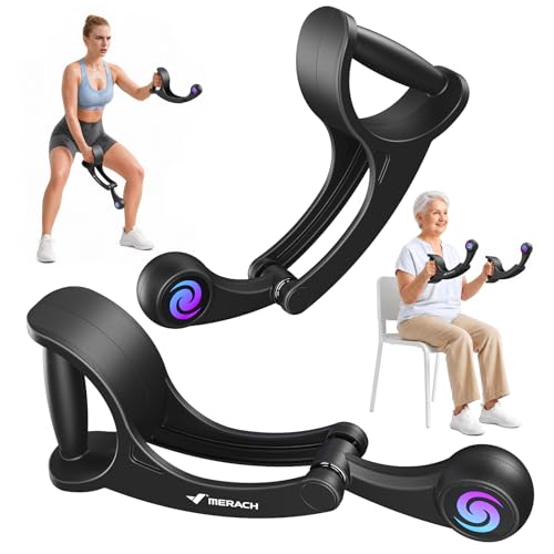 Merach Ropeless Battle Ropes for Home Gym, Forearm Strengthener & Arm Trainer, Wrist-Friendly Ergonomic Non-Slip Handle, Smooth Bearing, Portable Exercise Equipment for Recovery Training - color: Black