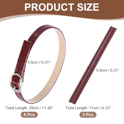 uxcell Replacement Ankle Strap for Heels Detachable Shoe Straps PU Leather Shoe Band - color: Piano Wine Red