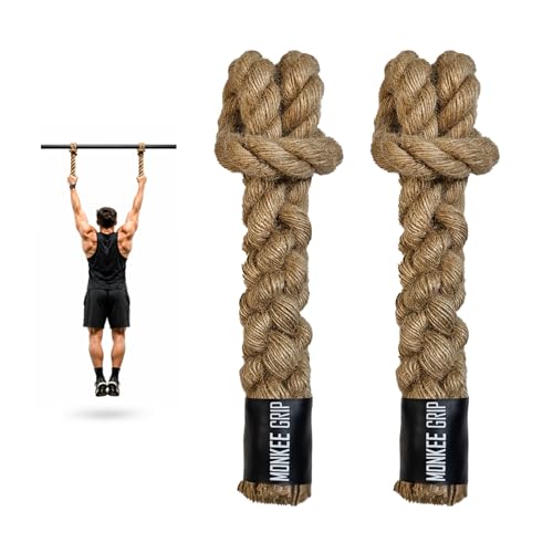 Monkee Grip Original Rope Grips – Enhance Grip Strength & Endurance, Versatile Fitness Accessory for Dumbbells & Barbells, Pull Up Bars Durable & Comfortable Design
