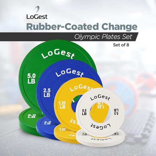 Logest Change Weight Plates 0.50LB 1.25LB 2.5LB 5LB Set Weight Plates for Olympic Bars Perfect for Strength Training Weight Plates Exercise Balance Increase Fractional Plate Olympic Bumper Plates - color: 0.5-1.25-2.5-5 LB (8 Piece Set)