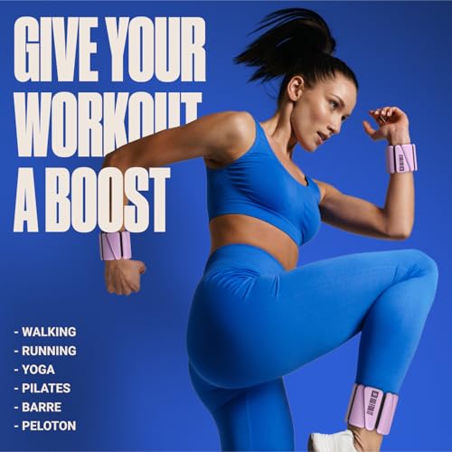 SPORTBIT Wrist and Ankle Weights for Women - Set of 2 (1lb Each) Wearable Ankle & Wrist Weights - Leg & Arm Bands, Silicone Weighted Bracelets for Workout, Walking, Running, Yoga, Pilates - color: Dark Purple
