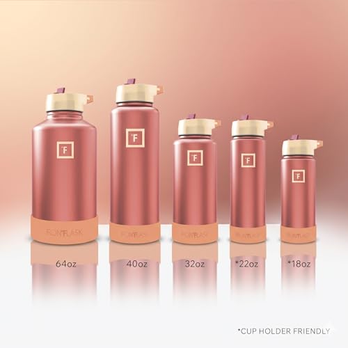 IRON °FLASK 40 oz Wide Mouth Water Bottle with Straw | Insulated Stainless Steel Sports Water Bottle with Leakproof Straw Lid - BPA Free, Cold 24 Hrs, Sweat Free (Dream Sunset) - color: Dream Sunset, style: Straw - 40 Oz (1 Lid)
