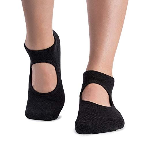 unenow Non Slip Grip Yoga Socks for Women with Cushion for Pilates, Barre, Home - color: 3 Pairs-3 Black