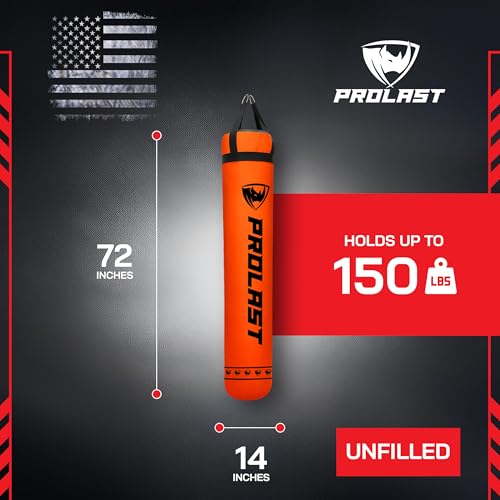 Heavy Punching Kicking Bag for Adults, Boxing, MMA, Martial Arts, Muay Thai, Strength Training Equipment, Filled/Unfilled, 6ft, 150 lbs, Special Edition Logo - color: Orange / Black, size: Unfilled