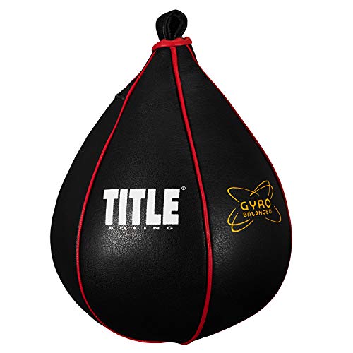 TITLE Boxing Gyro Balanced Leather Speed Bag: Speed Bag for Boxing, Speedbag, Speed Bags, Boxing Speed Bag, Title Speed Bag, Boxing Bag, Boxing Equipment, Punching Bag - size: M (6" x 9")