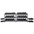 REP Fitness Urethane Coated Round Dumbbells, 5 to 100 lbs, Singles or Pairs, With or Without Rack, Steel Core, Rubber Encased, Chrome Handles, Professional Weights for Home Gym Strength Training - style: 5-100 lb set with 3 Tier Rack