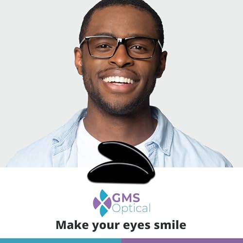 GMS Optical Adhesive Silicone Nose Pads for Glasses |1.3mm Ultra-Thin, 18mm Large | Non Slip Glasses Grips for, Sunglasses and Eyewear w/Super Sticky Backing, Eyeglass Accessories (5 Pairs, Black) - color: Black - 5 Pair