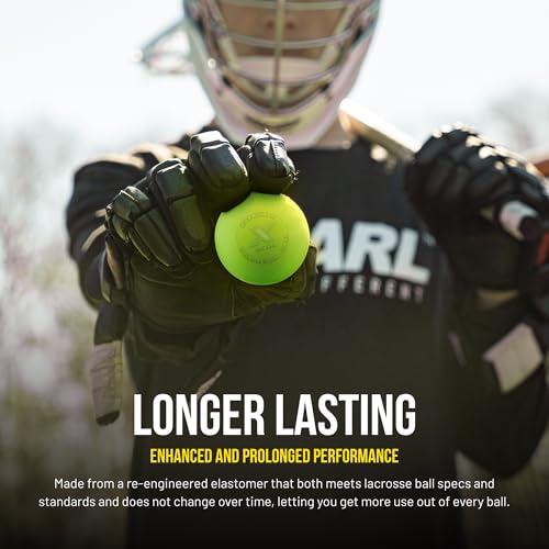 PEARL X Greaseless Lacrosse Balls by Guardian Innovations - Official Ball of NCAA Championships - Meets NOCSAE Standards and SEI/NCAA Certified - color: Optic Yellow, size: 10 Pack