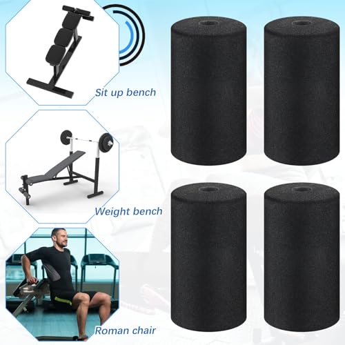 Deekin 4 Pcs Foam Foot Pad Rollers Buffer Tube Cover for Exercise Machine Home Gym Equipment Replacement Pads for Leg Extension Weight Bench Inversion Table (0.87 x 2.95 x 5.71 Inches) - size: 0.87 x 2.95 x 5.71"
