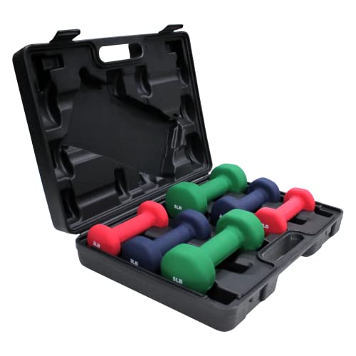 Ader Neoprene Dumbbell Set w/Rack - color: Neoprene DBS w/ Carrying Case