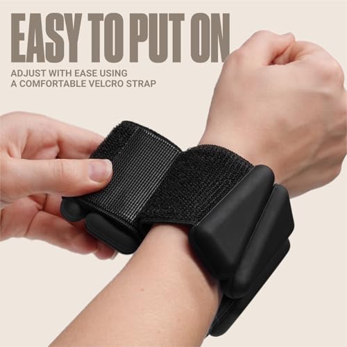 SPORTBIT Wrist and Ankle Weights for Women - Set of 2 (1lb Each) Wearable Ankle & Wrist Weights - Leg & Arm Bands, Silicone Weighted Bracelets for Workout, Walking, Running, Yoga, Pilates - color: Black