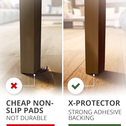 Non Slip Furniture Pads X-PROTECTOR 48PCS - 32pcs 1” Round +16pcs 2" Square | Furniture Grippers! Rubber Feet Hardwood Floor Protectors for Furniture Legs - Couch Stoppers - Keep Furniture in Place! - size: 1 & 2 inch 48 Mixed