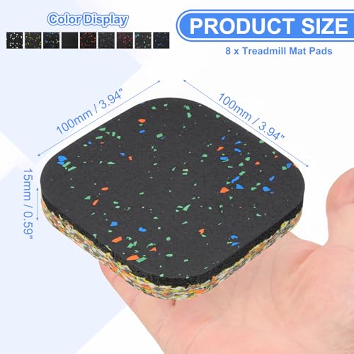 PATIKIL 8 Pcs Treadmill Mat Pads, 4x4x0.6 High Density Foam Anti Vibration Pad Sound Proof Floor Mat Exercise Equipment Mat for Carpet Protect Noise Reduction Home Gym, Mixed Color - color: Mixed Color, size: 4x4x0.6"