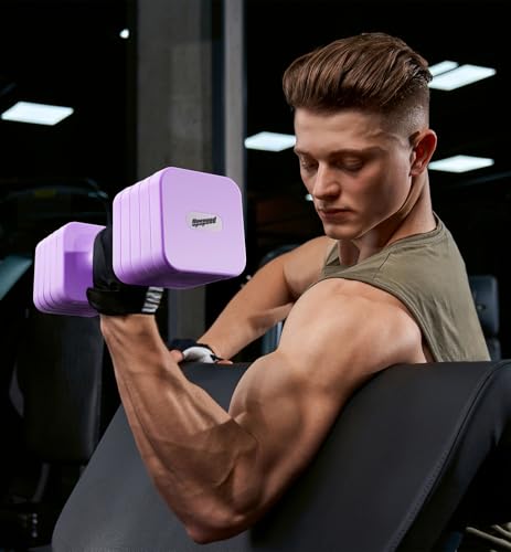Adjustable Dumbbell Set for Women Men 7.5LB/10LB/15LB/20LB/25LB Pair | Stable Free Weight Hand Weights with Metal Handle for Home Gym Fitness Rehab Pilates Yoga Strength Training Equipments - color: Purple, size: 25LB SINGLE