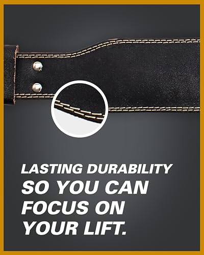 Harbinger Padded Leather Contoured Weightlifting Belt - 4" or 6” Width - Interior Suede Lining & Foam Cushioning - Heavy-Duty Dual Prong Steel Roller Buckle - for Lifting Support - size: Medium, style: 4 Inch