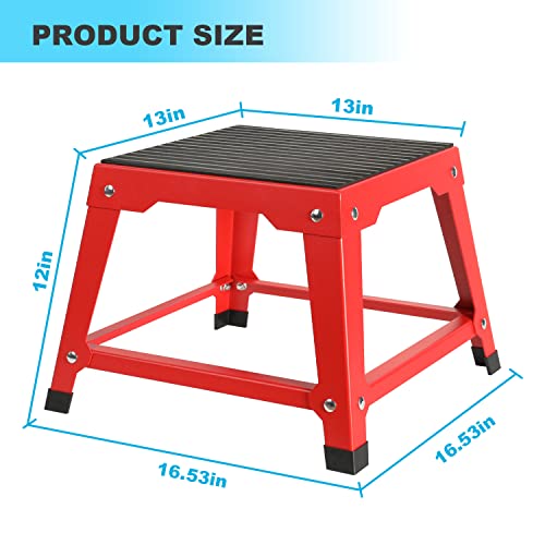 12 Inch Plyometric Platform Box Red Step Up Box Exercise Jump Box Gym Step Up Platform Fitness Jump Box Step Stool Exercise Jumping Box Step Stool Workout Exercise Fit Training