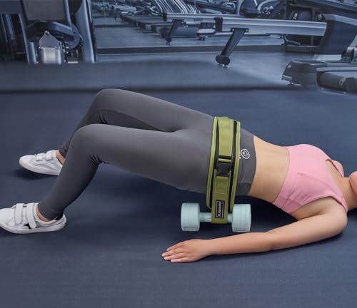 Hip Thrust Belt for Dumbbells,Booty Belt for Hip Thrust Slip-Resistant Padding - color: Green