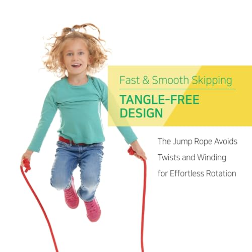 KSY Kids Jump Rope (Crystal Series) – Durable PVC Jump Rope for Kids Ages 6-12 – Lightweight, Adjustable, and Tangle-Free – Made in Korea - color: Kids Pop Pink