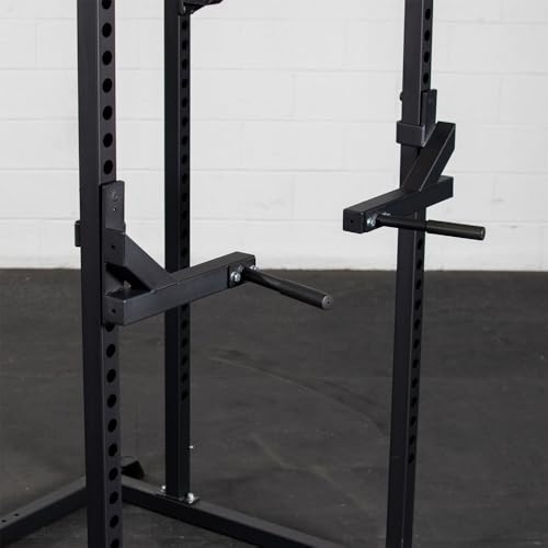 Titan Fitness T-2 Series Dip Bars, J-Hook Power Rack Mounted Attachment, 24" Handle Spread, 880 LB Capacity for Chest. Shoulder, & Arm Strength Training