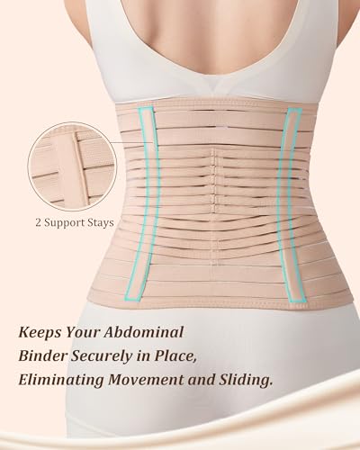 Postpartum Belly Band for Women: Adjustable Compression Wrap for Abdominal & Waist Support C-Section & Vaginal Birth Recovery Beige XXL - color: Beige, size: XXL (Belly 47.0"–53.0")
