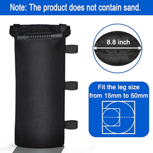 Canopy Weights Sand Bags for Weight Windproof Pop up Canopy Tent -(No Sand)-6 Pack-168LBS - color: Black(6 Pack)
