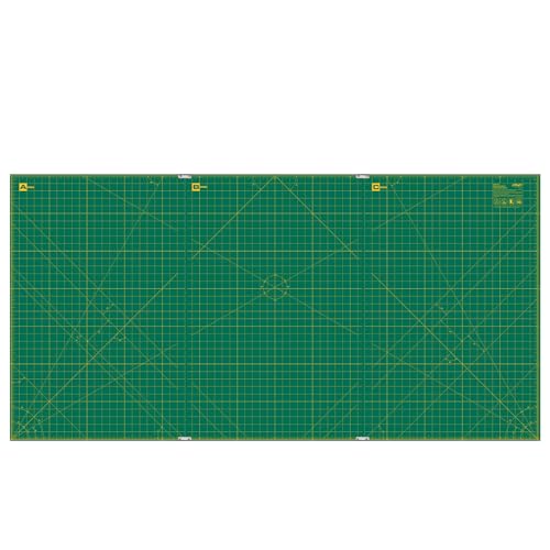 OLFA 35" x 70" Connecting Grid Rotary Cutting Mat Set (RM-CLIPS/3-01) - Self Healing Double Sided 35x70 Inch Cutting Mat with Grid for Fabric & Sewing, Designed for Use with Rotary Cutters (Green) - size: 35"x70" (new)