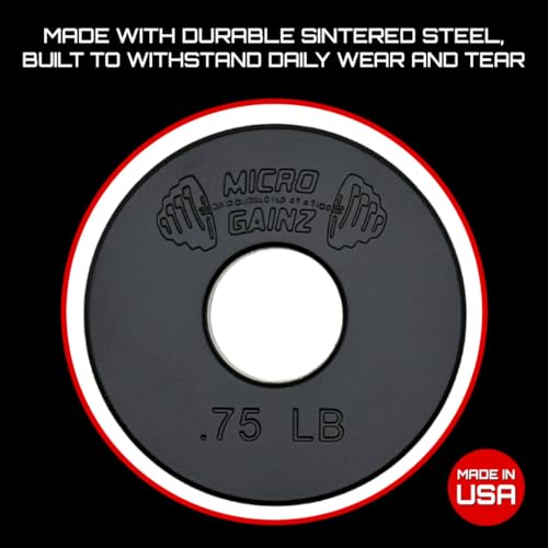 Micro Gainz Standard 1-Inch Center Hole Fractional Weight Plates Set of 2 Plates, Choose Set (.25LB-1.25LB), Designed for Standard 1-inch Barbells & Dumbbells, Made In USA - color: .75lb Black