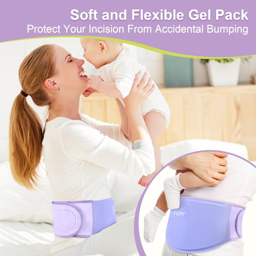 C-Section Gel Ice Pack for Post-Op Recovery – Belly Binder for C-Section, Hot & Cold Therapy for Postpartum Recovery, Soft Gel Ice Wrap for Incision Protection, Reduces Swelling and Discomfort, Purple
