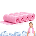 BobbleT Kids PVA Cooling Towels 4 Pack (30"x9") - Mini Instant Ice Cooling Towels for Neck & Face with UPF 50+ Sun Protection, Reusable Summer Heat Relief for Outdoor Activities, Pink - color: Pink