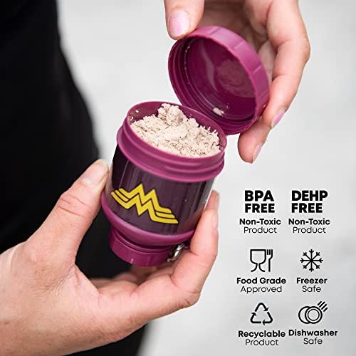 Smartshake Justice League Protein Powder Storage Container 50g Protein Shaker Bottle Funnel 110ml BPA, DC Comics Protein Shakes Bottle Storage for Women - Wonder Woman - color: Wonder Woman