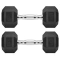 Hex Dumbbells Rubber Coated Cast Iron Hex Black Dumbbell Free Weights for Exercises - style: 12.5 Pounds / Pair
