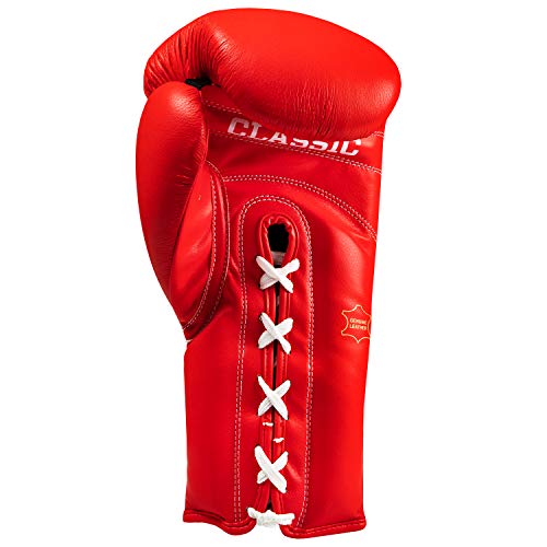 Title Classic Leather Lace Training Gloves 2.0 - Lace Up Boxing Glove, Boxing Competition Gloves, Boxing Sparring Gloves, Boxing Training Gloves, Boxing Bag Gloves, Boxing Gloves - color: Red, size: 16 oz