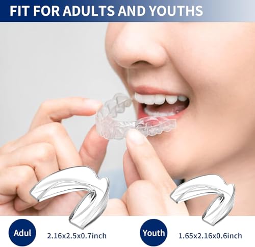 Mouth Guard for Sleeping 8 pcs, Night Guards for Teeth Grinding, Mouthguards for Clenching of Teeth, Dental Bite Guards for Teeth Grinding, Reusable Teeth Grinding Mouth Guard Two Size