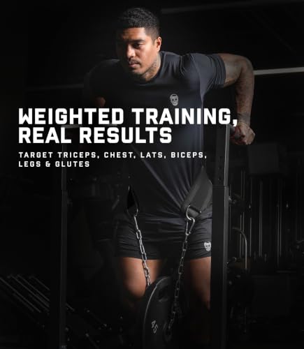 Gymreapers Dip Belt With Chain For Weightlifting, Pull Ups, Dips - Heavy Duty Steel Chain For Added Weight Training - color: Black