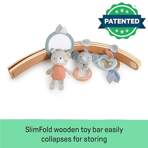 Ingenuity Cozy Spot Reversible Duvet Activity Gym & Play Mat with Wooden Toy bar - Loamy, Newborn and up - color: Loamy