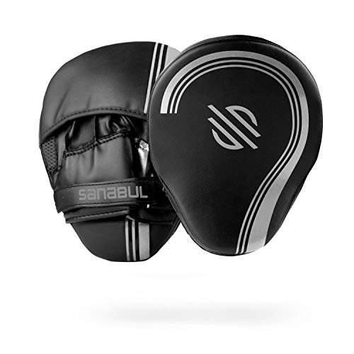 Sanabul Core Series Curved Boxing MMA Strike Pads Boxing Punching Mitts for Martial Arts Muay Thai Kickboxing MMA Pads - color: GunMetal