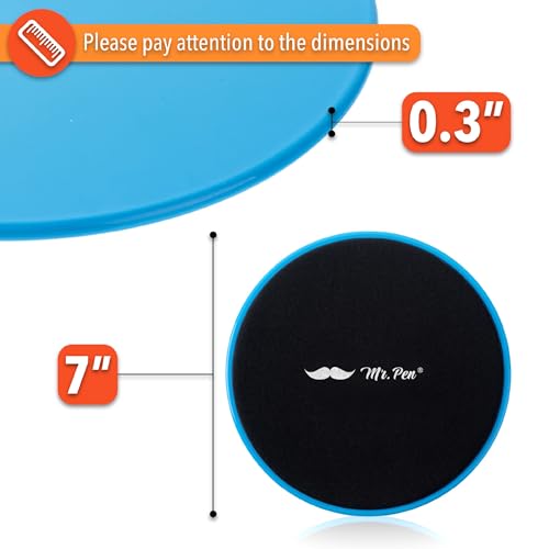 Mr. Pen Core Sliders for Working Out - 2 Pack Dual Sided Workout Sliders Discs - color: Blue