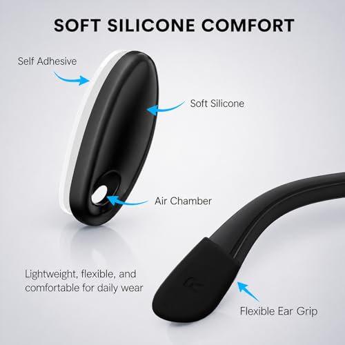 Compatible with Ray-Ban Meta Wayfarer Eyeglass Nose Pad, 8 Pairs Soft Silicone Anti Slip Replacement Nose Pads - color: Black-1 Pair Ear Grip + 8 Pair Nose Pads