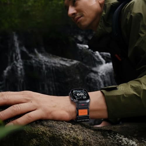 Rugged Nylon Band for Apple Watch Ultra 3/2/1 Series 11 10 9 8 7 6 5 4 SE/3/2/1 for Men,Breathable Stars-Stripes Flag Wristband Workout Athletic Strap for iWatch Ultra Bands 49mm 46mm 45mm 44mm 42mm - color: 07-Black-Leather Flag-Metal adapter, size: 49/4