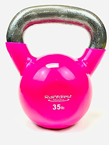 Vinyl Coated Cast Iron Kettlebell Weight - color: Pink