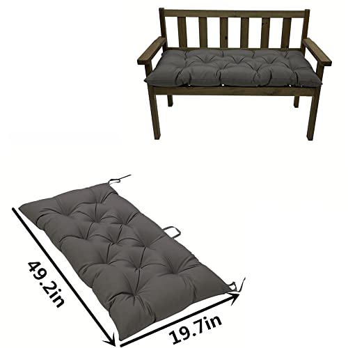 SEAHOME Indoor/Outdoor Bench Cushion,Waterproof Swing Seat Cushion,Outdoor Chair Cuhion,for Lounger Garden Furniture Patio Loveseat (47.2'' x 19.7'', Dark Grey) - color: Dark Grey, size: 47.2" x 19.7"
