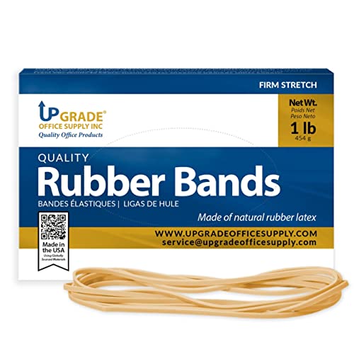 Upgrade Office Supply Rubber Bands, Size 117B, 7 x 1/8 in, 200 Count 1 lb Box, USA