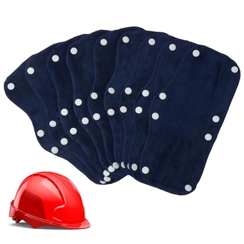Hard Hat Sweatband, 9 Pack Hardhat Sweatband, Cotton Liner Hard Hat, Washable Sweatband for Hard Hats, Reusable Sweat Liners for Helmet Users - color: Deep Blue