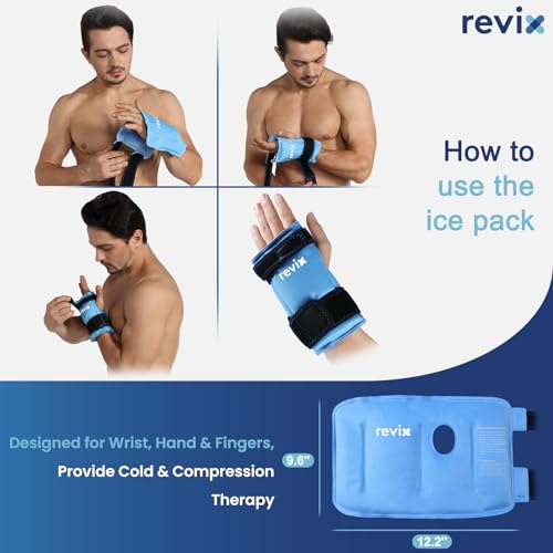 REVIX Wrist Ice Pack Wrap for Carpal Tunnel, Reusable Gel Ice Pack for Hand Relaxation, Cold Compress, Enhancing Comfort and Soothing Fatigue, 1Pack - style: Blue