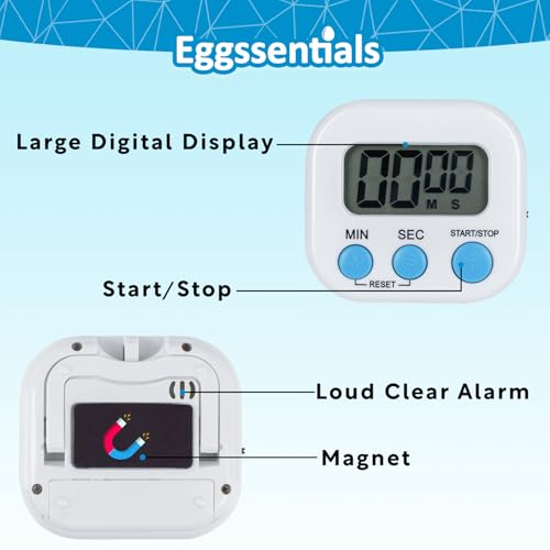 Pack of 4 - Kitchen Timer with Big Digital Numbers and Loud Alarm - Kitchen Timers for Cooking, Classroom for Kids, Gym, Yoga, Office. - size: Pack of 4