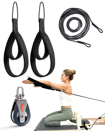 Pilates Reformer Straps with Rope Divider – 2 PCS Unilateral Training Kit, Correct Muscle Imbalance, Independent Arm Movement, Upgrade Split Rope System for Home Studio Workouts - size: 4M+1.2M