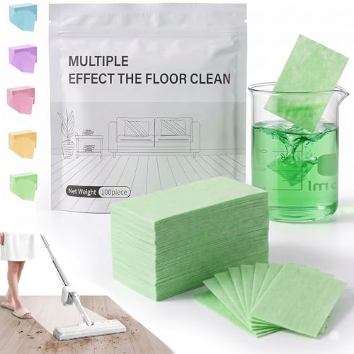 Multi-Surface Floor Cleaner Tablet, Multi-Effect Floor Cleaning Sheets Wood Cleaner Tablets for Mopping Luxury Vinyl Plank Wood Flooring Deep Cleans (Gardenia Scent, 30PCS) - color: Gardenia Scent