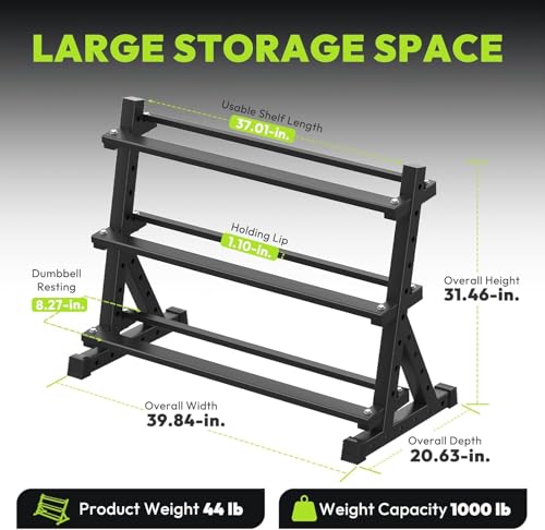 HANDBODE Rubber Coated Hex Dumbbell Set with Rack, 300-840 lb | Fixed Weights Sets with Heavy Duty Storage Stand, Multiple Weight Options Home Gym Equipment for Strength Training - style: 480 lb Set (5-55 lb) with Rack