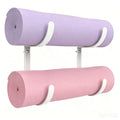 Wall Mount Yoga Mat Holder, Rubber Coated Yoga Mat Storage Rack for Yoga Mats, Foam Rollers, Exercise Mats, Pilates Mats and Hanging Home Fitness Equipment