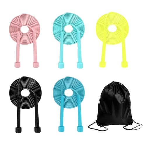 Jump Rope for Kids,5P Colorful Skipping Ropes | Kids Jumping Ropes for Fitness and Exercise,Lightweight Adjustable Jumprope for School Events and Family Fun
